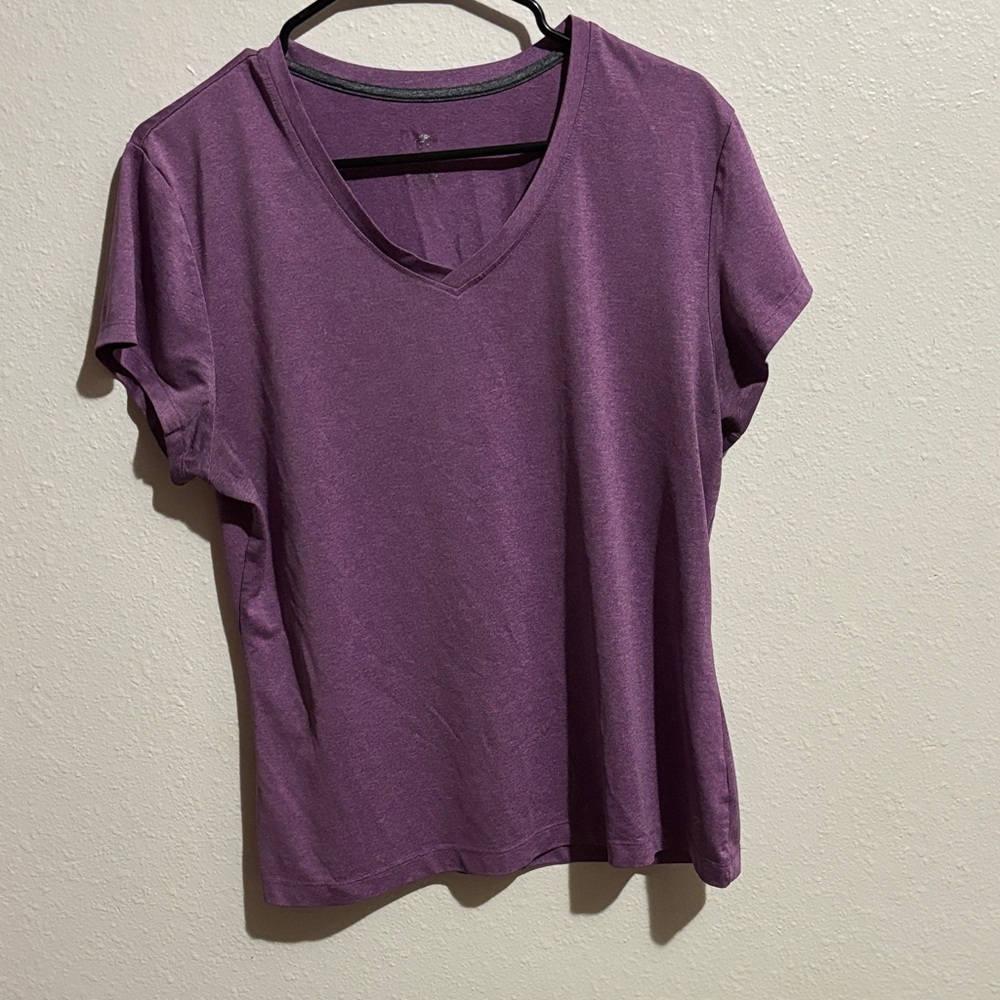Energy Zone Women's V-Neck Short Sleeve Tee - Plum